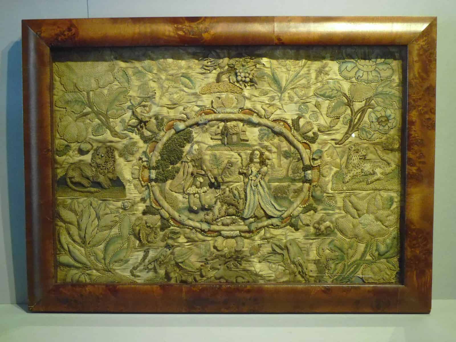 Rare 17th Century Stumpwork Embroidered Panel | Malthouse